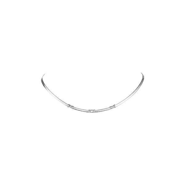 PAUL VALENTINE Halskette Sleek Baguette Necklace Edelstahl, silber