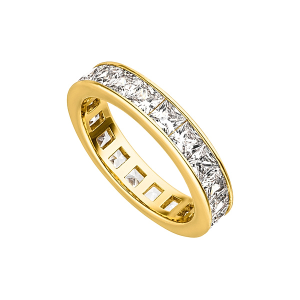 PAUL VALENTINE Ring Brilliant Square Ring Messing (Farbe & Grösse: vergoldet, 52)