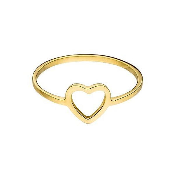PAUL VALENTINE Ring Heart Ring Edelstahl (Farbe & Grösse: gold, 52)