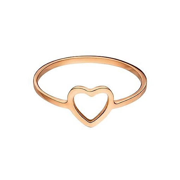 PAUL VALENTINE Ring Heart Ring Edelstahl  (Farbe & Größe: rosegold, 54)