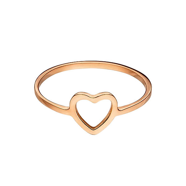 PAUL VALENTINE Ring Heart Ring Edelstahl  (Farbe & Größe: rosegold, 50)