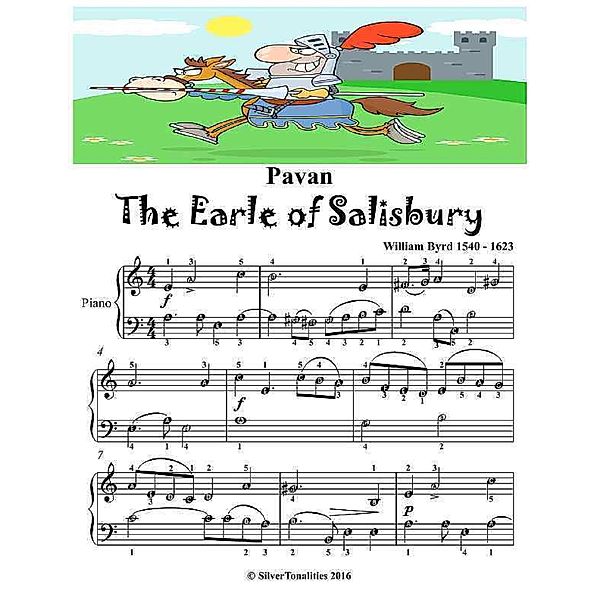 Pavan the Earle of Salisbury - Easy Piano Sheet Music Junior Edition, Silver Tonalities