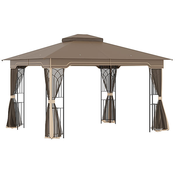 Pavillon mit Doppeldach braun (Farbe: braun)
