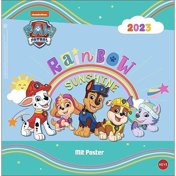 Paw Patrol Broschurkalender 2023. Kein Einsatz zu gross für Marshall, Chase, Rubble, Skye und Co! Wand-Kalender für Kinde