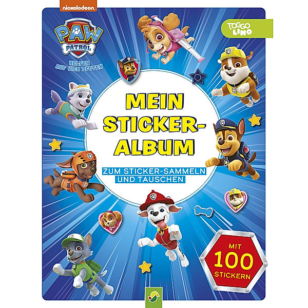 PAW Patrol Mein Stickeralbum mit 100 Stickern, Schwager & Steinlein Verlag