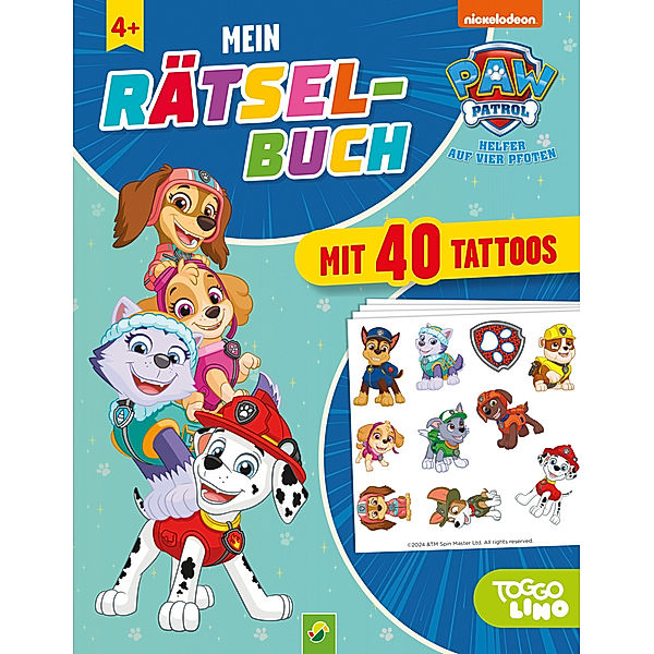 PAW Patrol Rätselbuch mit 40 Tattoos, Schwager & Steinlein Verlag