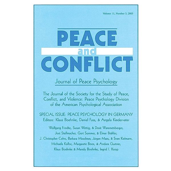 Peace Psychology in Germany