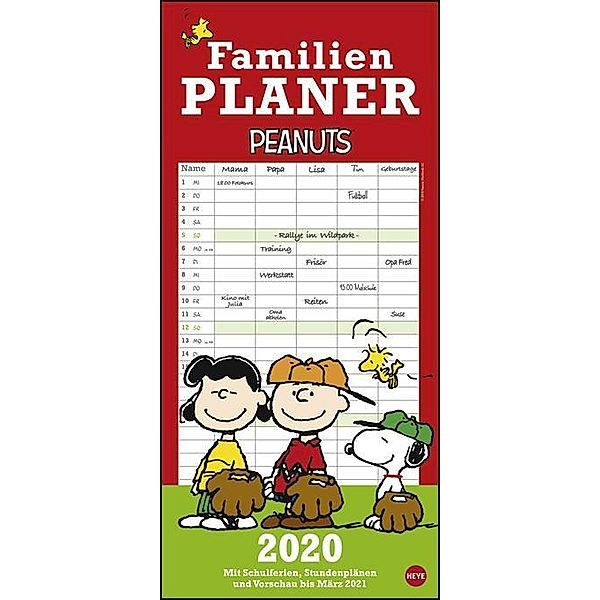 Peanuts Familienplaner 2020