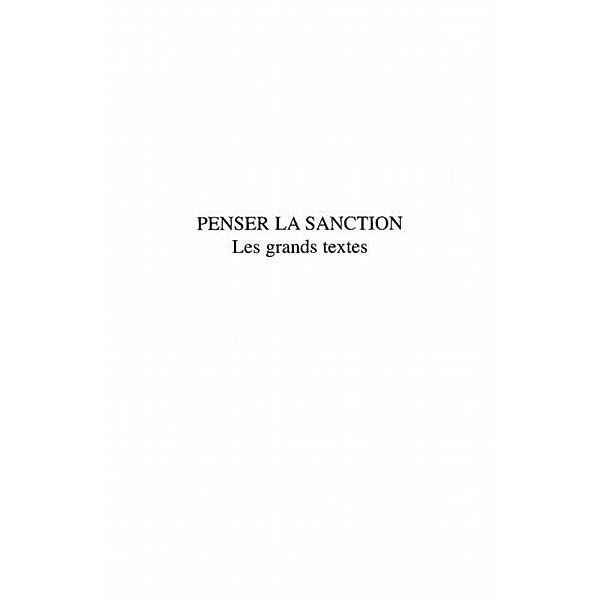 PENSER LA SANCTION / Hors-collection, Eirick Prairat