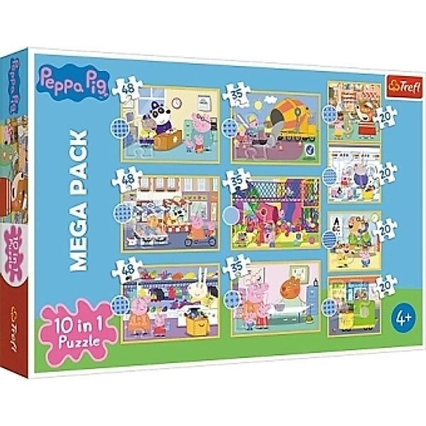 Peppa Pig, 10 in 1 Puzzle (Kinderpuzzle)