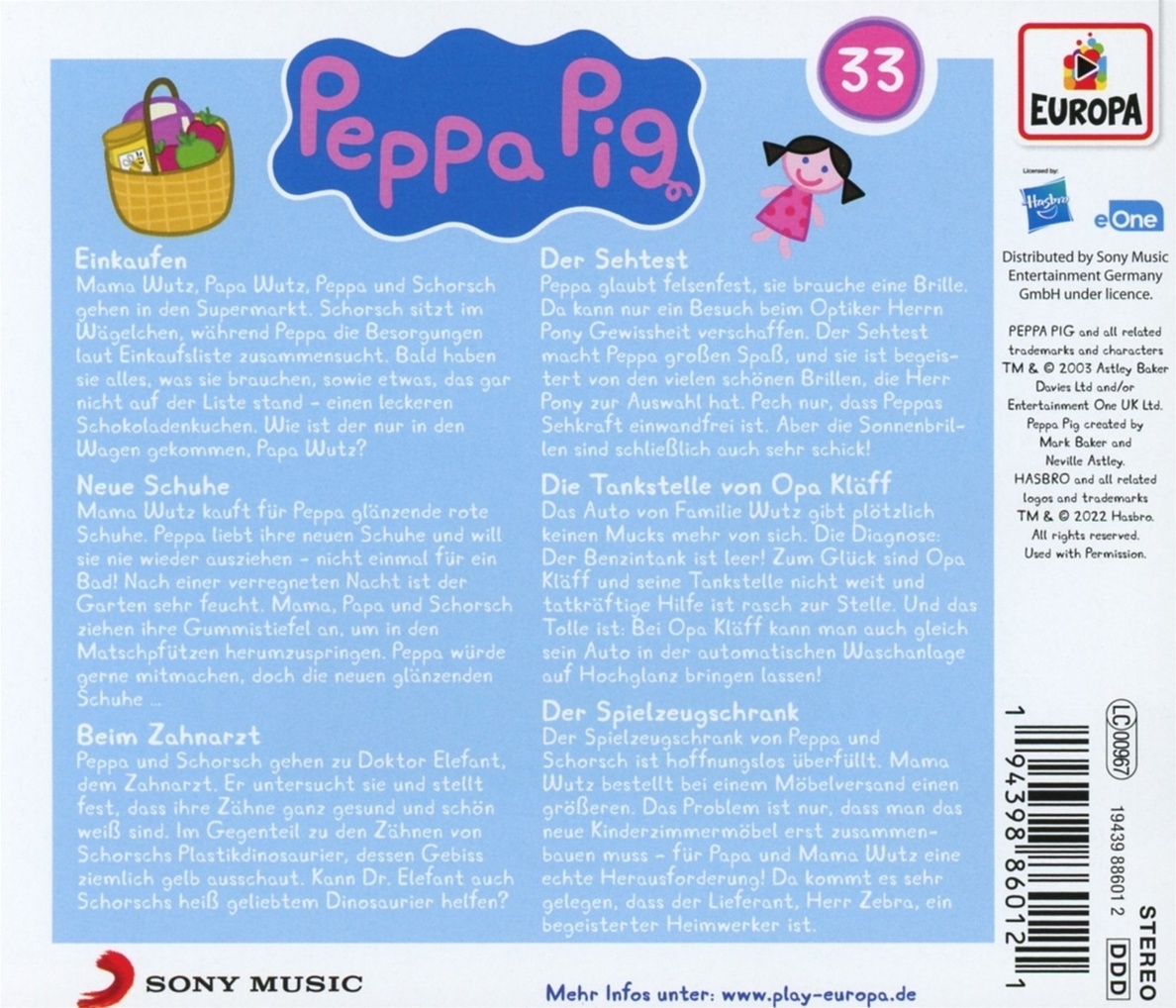 Peppa Pig - Einkaufen und 5 weitere Geschichten Folge 33 Hörbuch