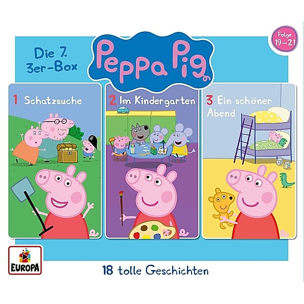 Peppa Pig Hörspiele - 7. 3-er-Box (Folgen 19, 20, 21),3 CD Longplay, Peppa Pig Hörspiele