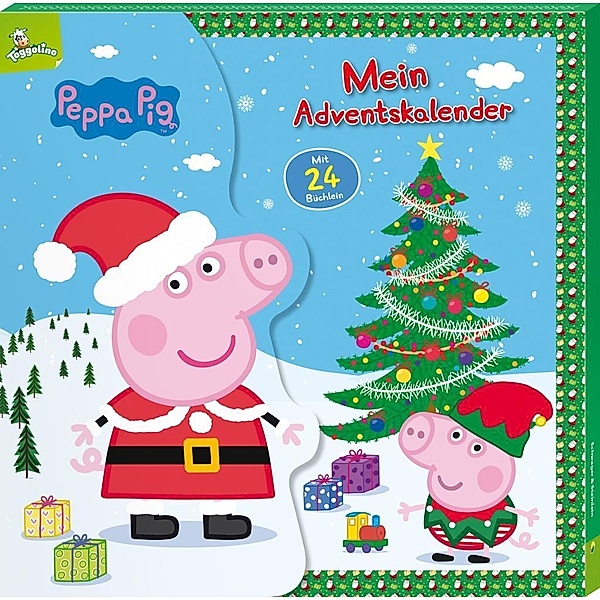 Peppa Pig Mein Adventskalender. 24 Pappe-Büchlein mit Aufhängern in Kalender-Box, Schwager & Steinlein Verlag