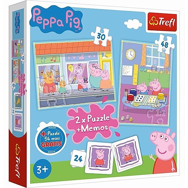 Peppa Pig Memo + 2in1 Puzzle (30 und 48 Teilen) + Minipuzzle (53 Teile)