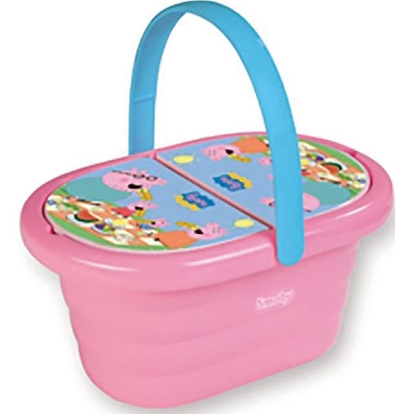 PEPPA PIG Picknick- Korb mit 3 Geschirrsets, rosa