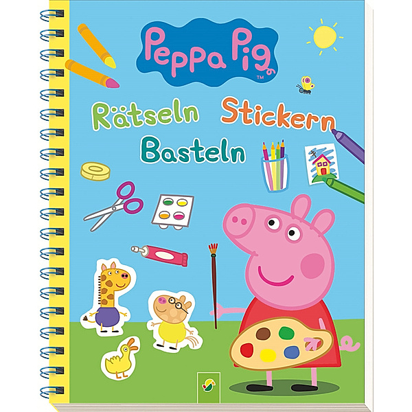 Peppa Pig Rätseln, Stickern, Basteln. Mit 100 farbenfrohen Stickern, Schwager & Steinlein Verlag