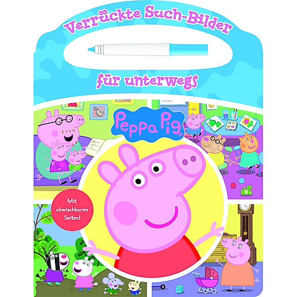 Peppa Pig - Verrückte Such-Bilder für unterwegs - Wimmelbuch - Pappbilderbuch mit Stift und abwischbaren Seiten ab 3 Jahren - Peppa Wutz