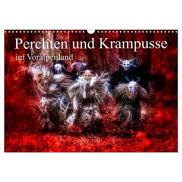 Perchten und Krampusse im Voralpenland (Wandkalender 2024 DIN A3 quer), CALVENDO Monatskalender, Manfred Fiedler