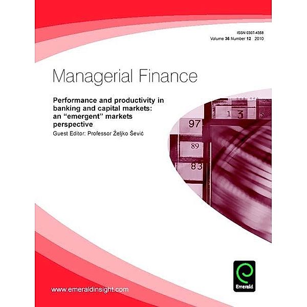 Performance and Productivity in Banking and Capital Markets