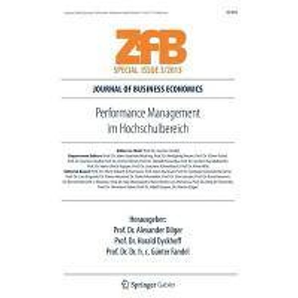 Performance Management im Hochschulbereich / ZfB Special Issue Bd.3/2013