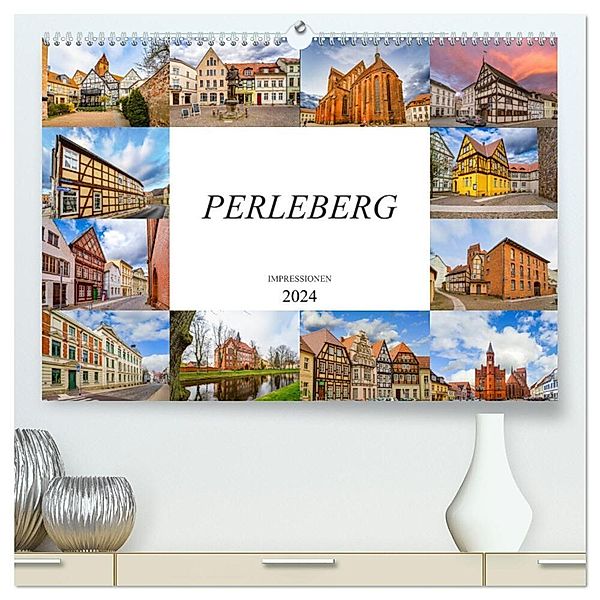 Perleberg Impressionen (hochwertiger Premium Wandkalender 2024 DIN A2 quer), Kunstdruck in Hochglanz, Dirk Meutzner