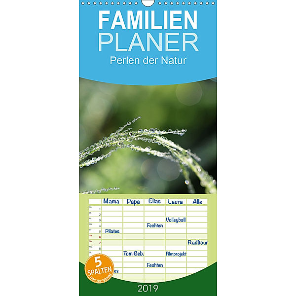 Perlen der Natur - Familienplaner hoch (Wandkalender 2019 , 21 cm x 45 cm, hoch), Gudrun Nitzold-Briele