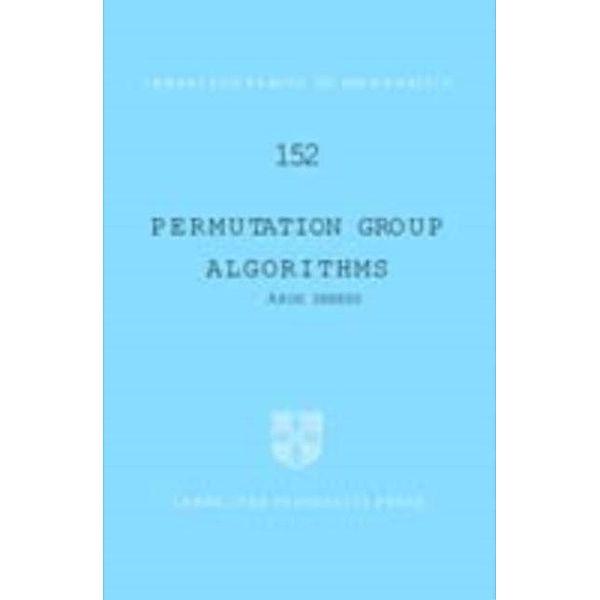 Permutation Group Algorithms, Akos Seress