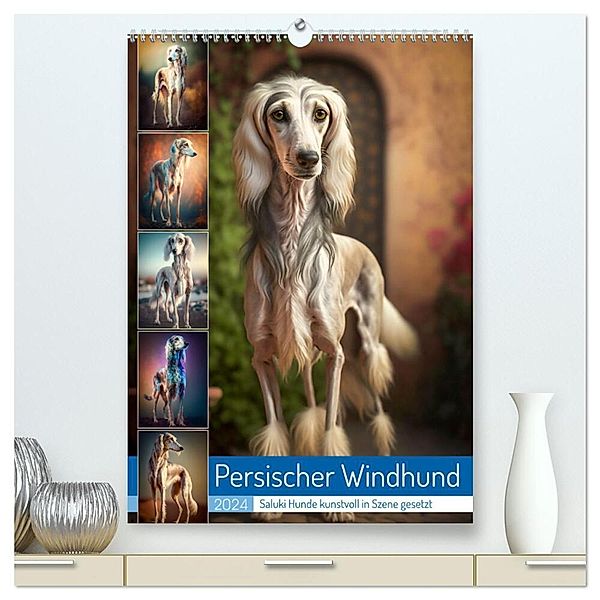 Persischer Windhund (hochwertiger Premium Wandkalender 2024 DIN A2 hoch), Kunstdruck in Hochglanz, Steffen Gierok-Latniak