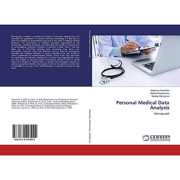 Personal Medical Data Analysis, Solomiia Fedushko, Natalia Shakhovska, Nataliia Melnykova