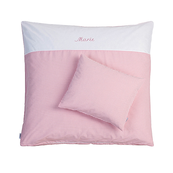 Lakaro Personalisierte Baby-Bettwäsche NOSTALGIE rosa (Farbe: bordeaux)