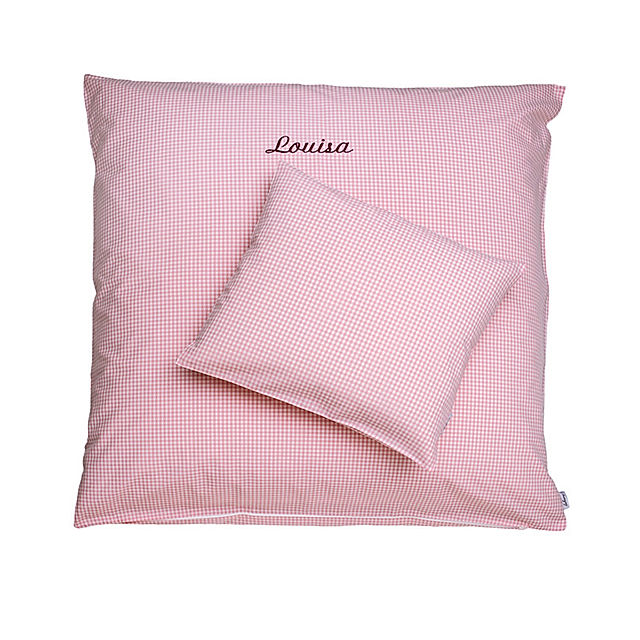 Personalisierte Baby-Bettwäsche UNI rosa Farbe: weiss kaufen