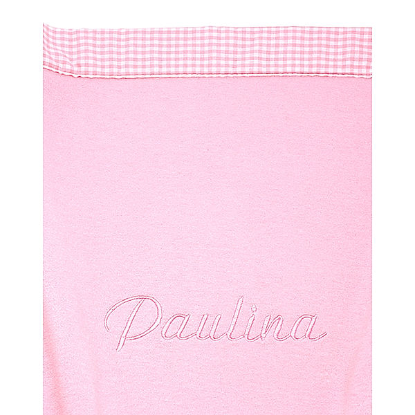 Lakaro Personalisierte Baby-Kuscheldecke rosa (Stickfarbe: rosa)