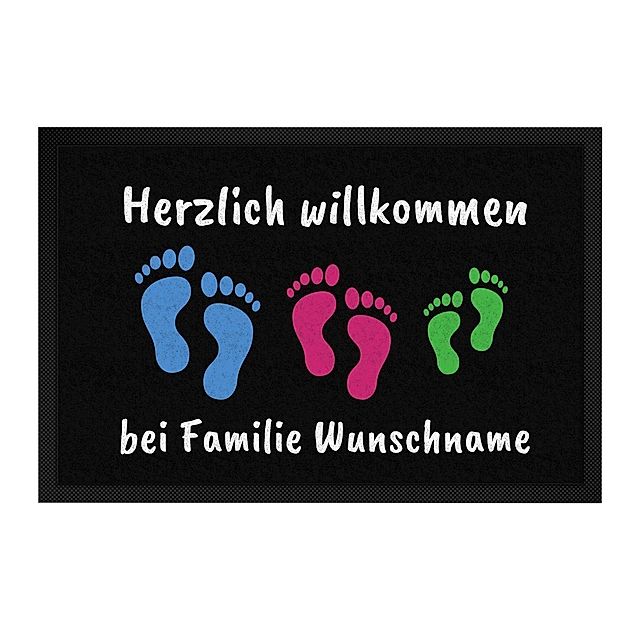 Personalisierte Fußmatte mit Namen Motiv: 3 Fußabdrücke | Weltbild.de