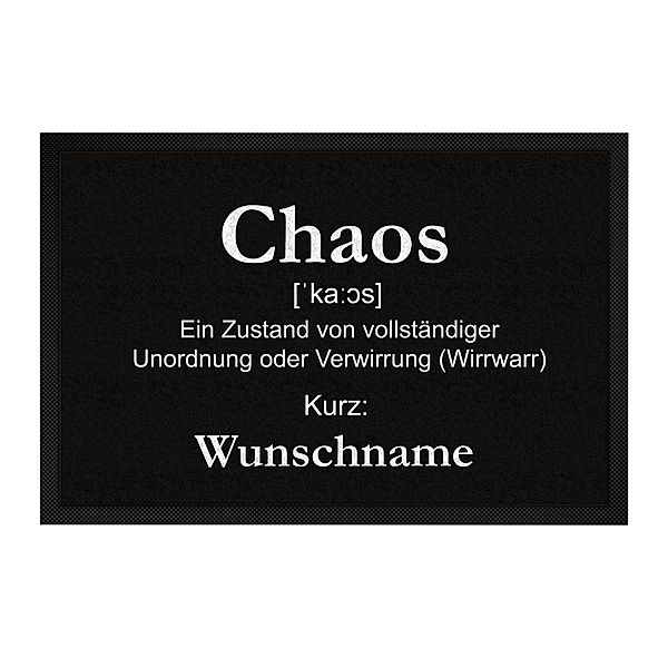 Personalisierte Fußmatte mit Namen (Motiv: Chaos)