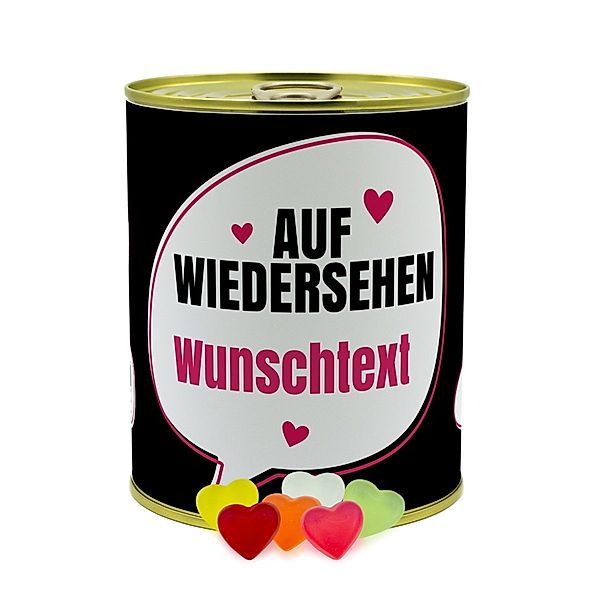 Personalisierte Geschenkdose - Katjes Glücksherzen (Motiv: Abschied)