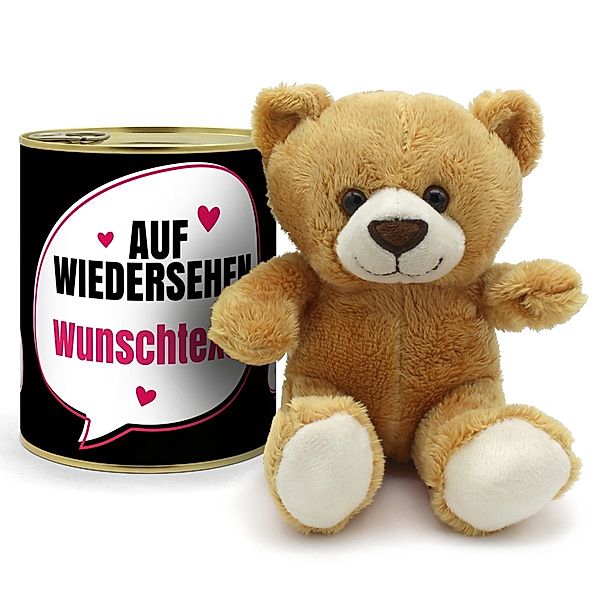 Personalisierte Geschenkdose - Teddybär (Motiv: Abschied)