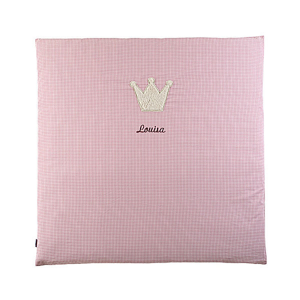 Lakaro Personalisierte Krabbeldecke KRONE rosa (Farbe: grau)