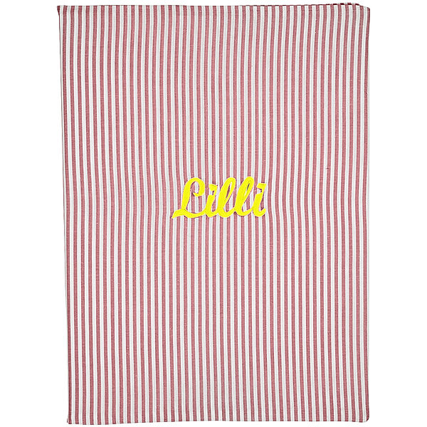 paula & ferdinand Personalisierte Zeugnismappe VICHY STRIPES rose (Farbe: gelb)