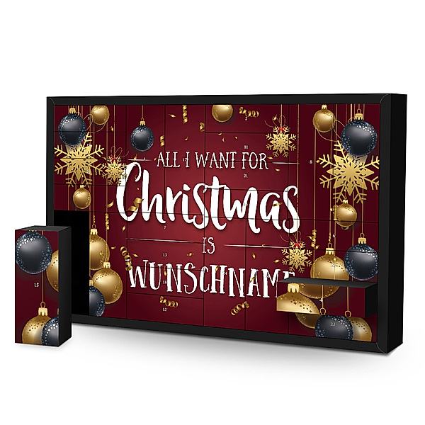 Personalisierter Adventskalender 24 Schachteln (Motiv: All I want for Christmas)