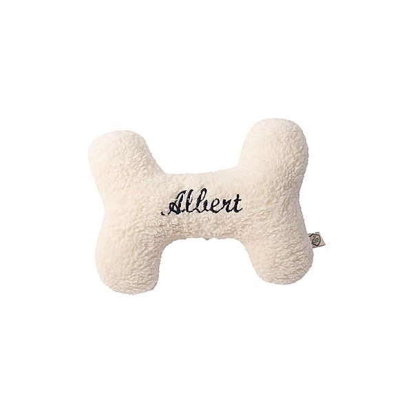 Personalisierter Hundeknochen TEDDY III beige (Farbe: hellblau)