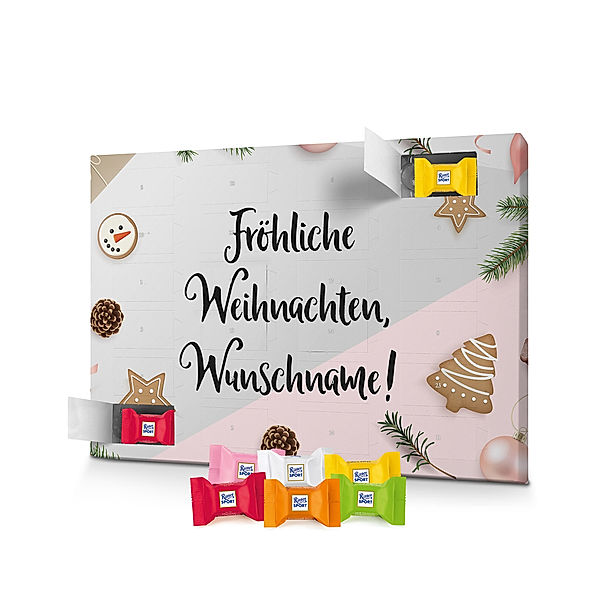 Personalisierter Ritter-Sport Adventskalender (Motiv: 3 Zeilen)