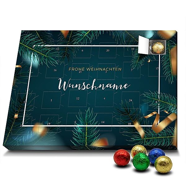 Personalisierter Schoko-Adventskalender (Motiv: Christmas Frame)