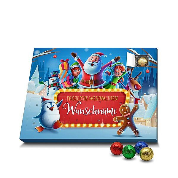 Personalisierter Schoko-Adventskalender (Motiv: Animation)