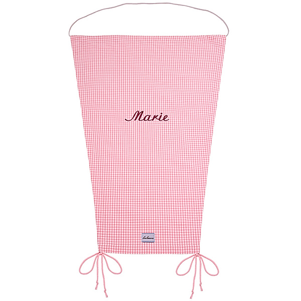 Lakaro Personalisierter Sonnenschutz Kinderwagen rosa (Stickfarbe: bordeaux)