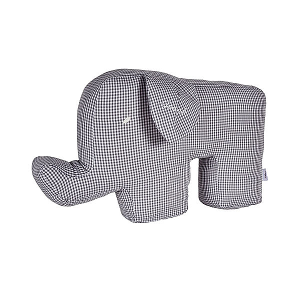 Lakaro Personalisiertes Elefantenkissen grau (Farbe: wollweiss)