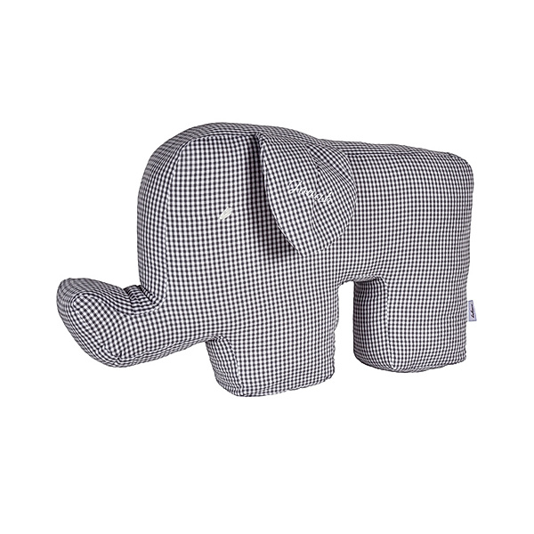 Lakaro Personalisiertes Elefantenkissen grau (Farbe: bordeaux)