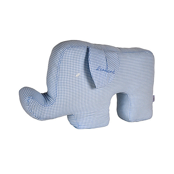 Lakaro Personalisiertes Elefantenkissen hellblau (Farbe: apfelgrün)