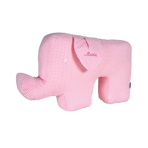 Lakaro Personalisiertes Elefantenkissen rosa (Farbe: weiss)