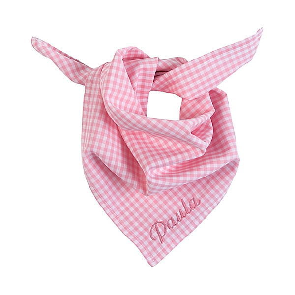 Lakaro Personalisiertes Halstuch rosa (Stickfarbe: bordeaux)