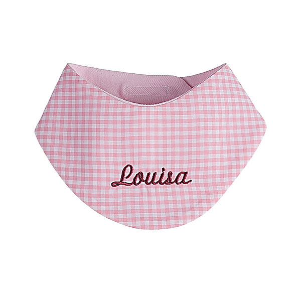 Lakaro Personalisiertes Klett-Halstuch rosa (Stickfarbe: bordeaux)